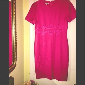 Talbots Fuchsia Rayon-Linen Sheath Dress. Size 8